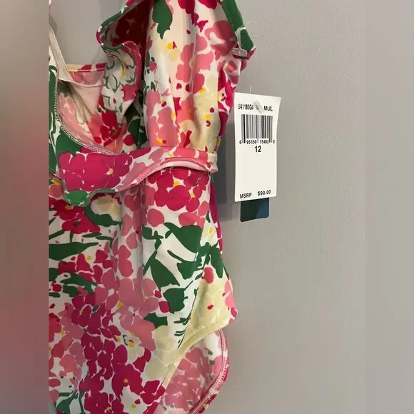NWT Lauren Ralph Lauren Floral One-Piece Swimsuit Size 12 (W51) - Picture 10 of 13